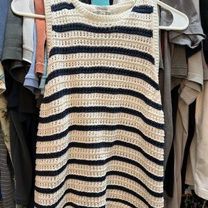 Striped Navy and White Sweater Tank